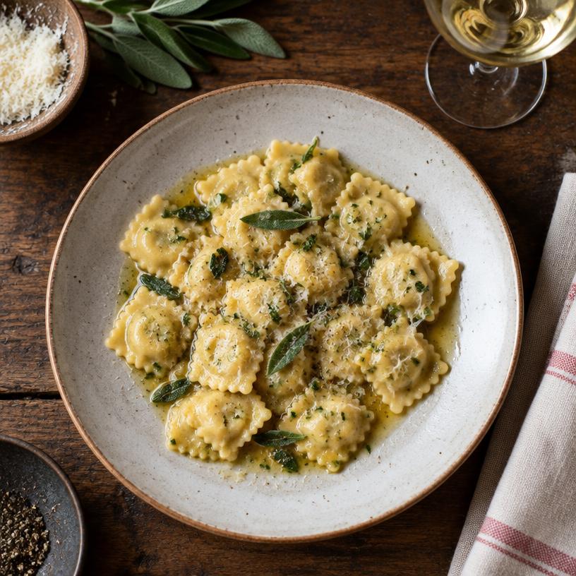 Raviolini z gęsią